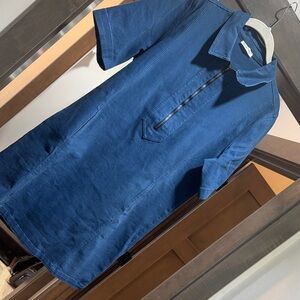 Blue Denim Zip-Up Dress